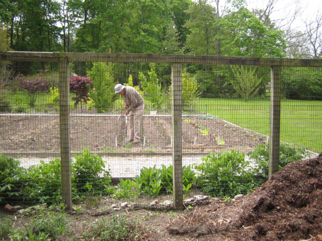 Dick planting the Vegetable Bed 5-15-07