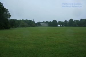 looking up the Great Lawn to the mansion