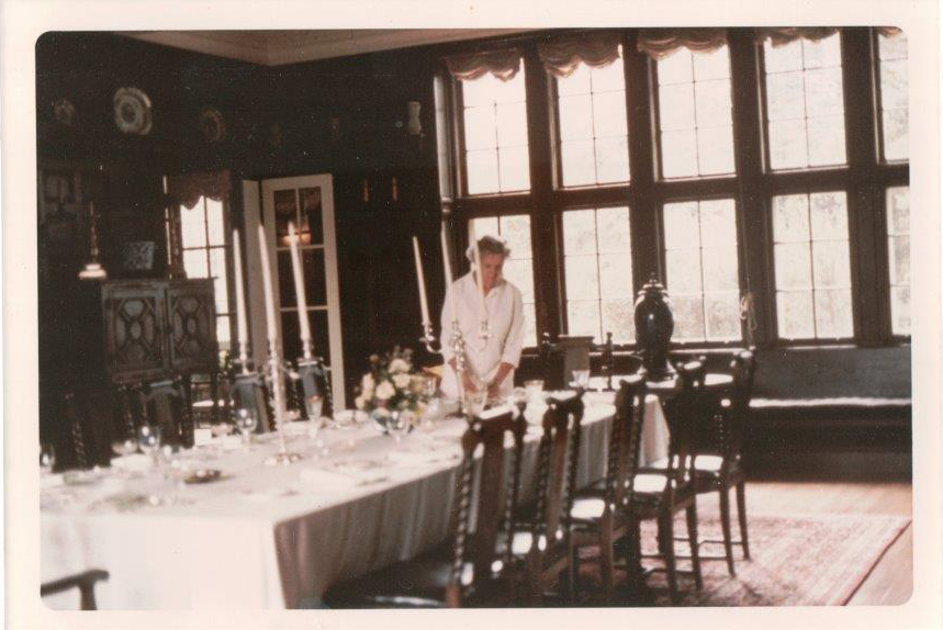 Mary Dwyer setting the table, 1971