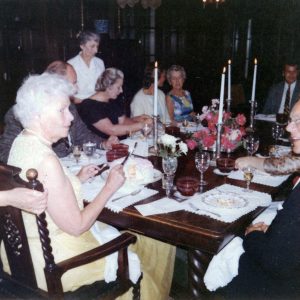 Marjorie entertaining in the Dining room, November 1965